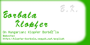 borbala klopfer business card